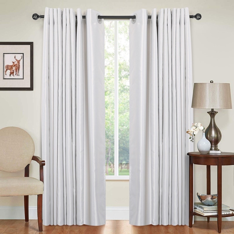 3/4" Decorative Adjustable Curtain Rod Set, 30 To 80 Inches, Heavy Duty Stainless Steel, White - View #12