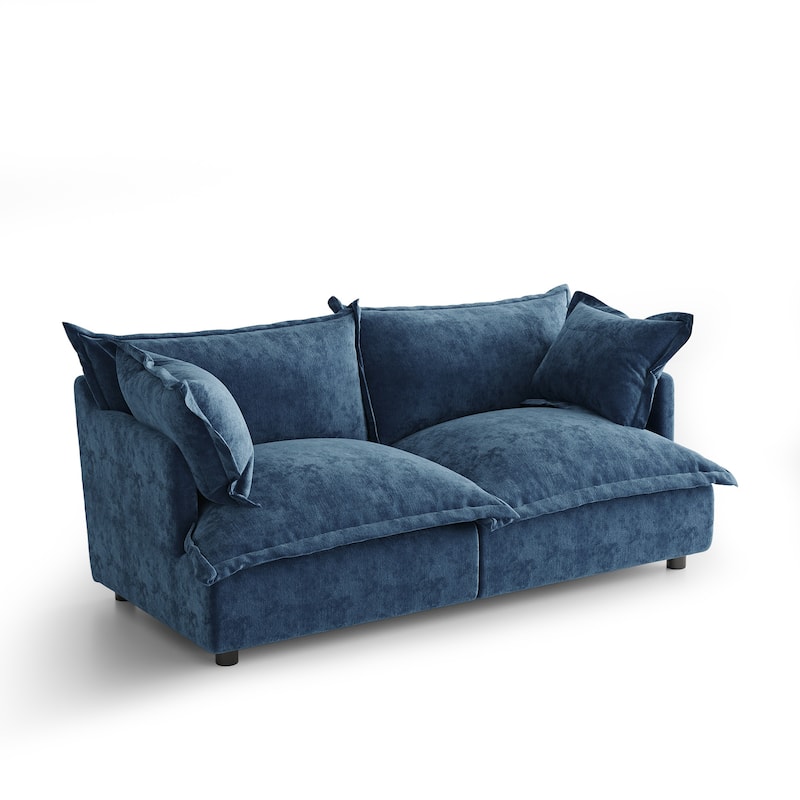 80"W Upholstered Chenille Comfy Cloud Couch Modular Sectional Sofa