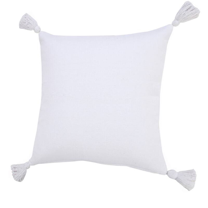 HomeRoots 20" X 20" White 100% Cotton Zippered Pillow