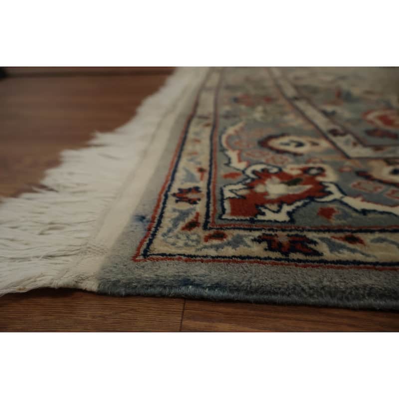 Hand Knotted Oriental 100% Wool Carpet Traditional Floral Greys & Charcoal Tabriz Area Rug - 6' 1'' X 4' 1''
