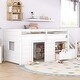preview thumbnail 7 of 10, White Twin Solid Wood Low Loft Bed with Stair & Drawer