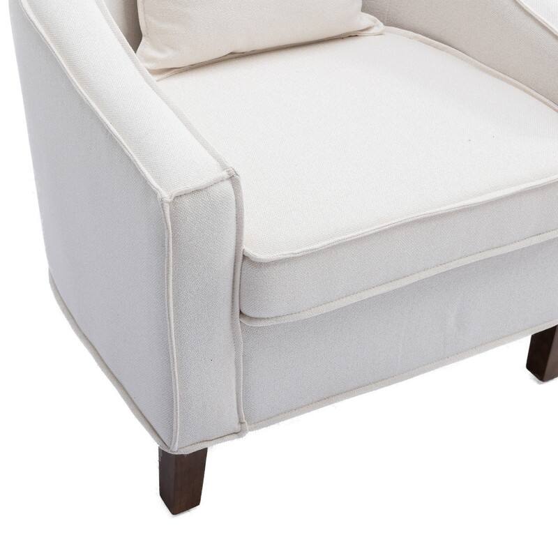 SEYNAR Mid Century Modern Barrel Chair Upholstered Club Accent Chair with Ottoman