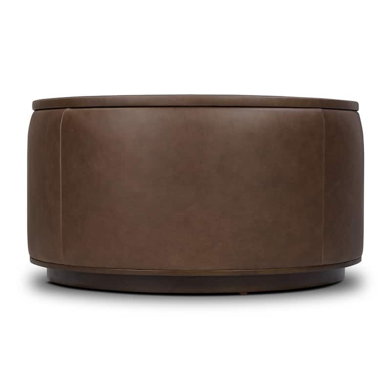 Poly & Bark Herve Storage Ottoman - Full Grain Genuine Italian Leather