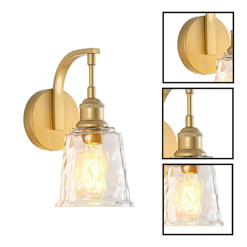 E26 bulbs light gold bathroom lighting metal wall lighting