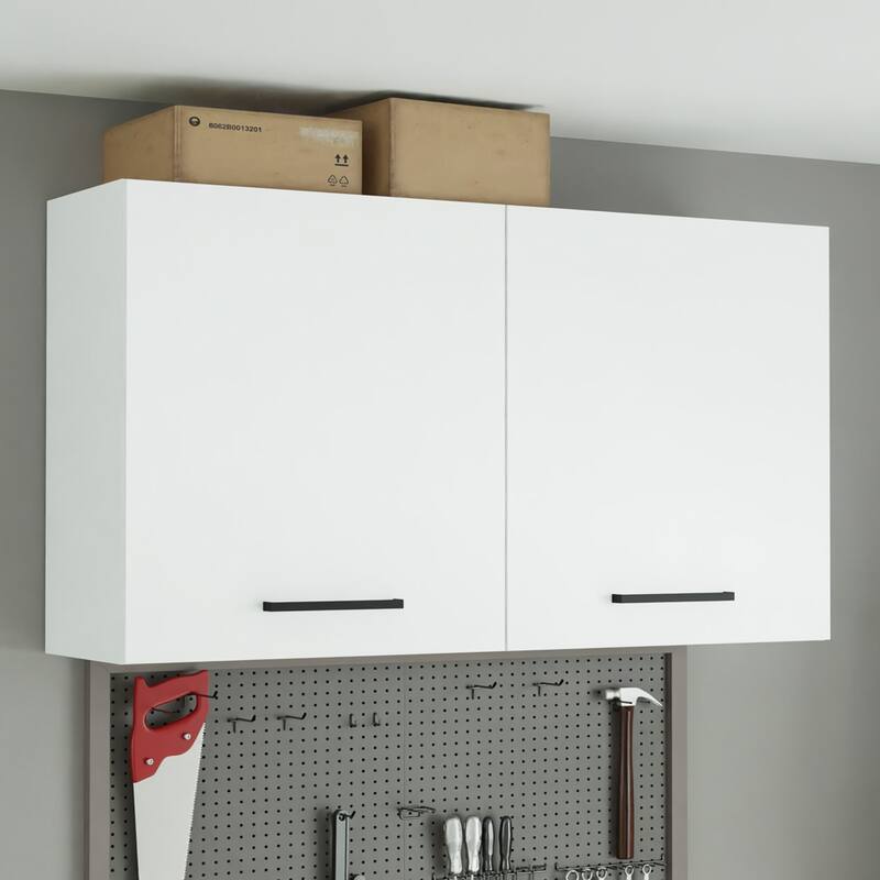 Madesa Garage and Utility Room Wall Storage Cabinet with 2 Doors and Shelves 47 In Organization Unit - White