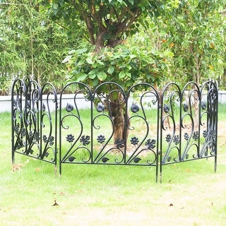 5x Metal Garden Fence Flower Bed Animal Dog Barrier Border Edge - On ...