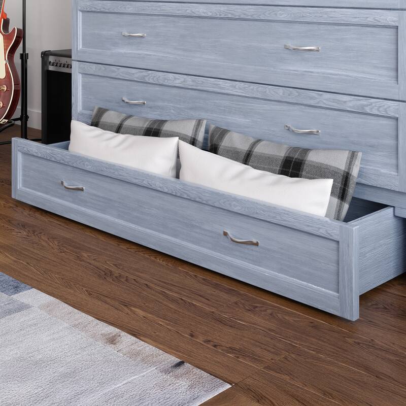 AFI Northfield Murphy Bed Chest with 6" Mattress, Storage Drawer & Built-In Charger