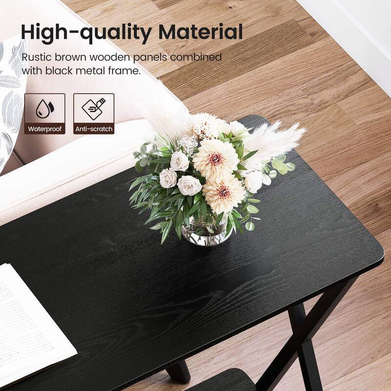 Sofa Tables Narrow Entryway Table with Storage Shelf and Metal Frame