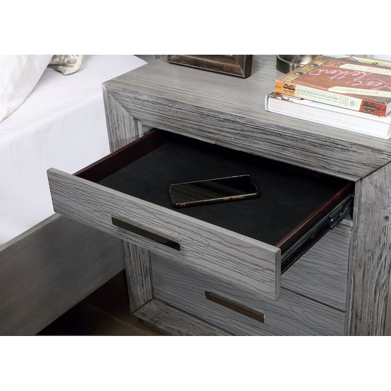 Nightstand Bedroom 1pc Nightstand Solid wood Bar Handles 3-Drawers