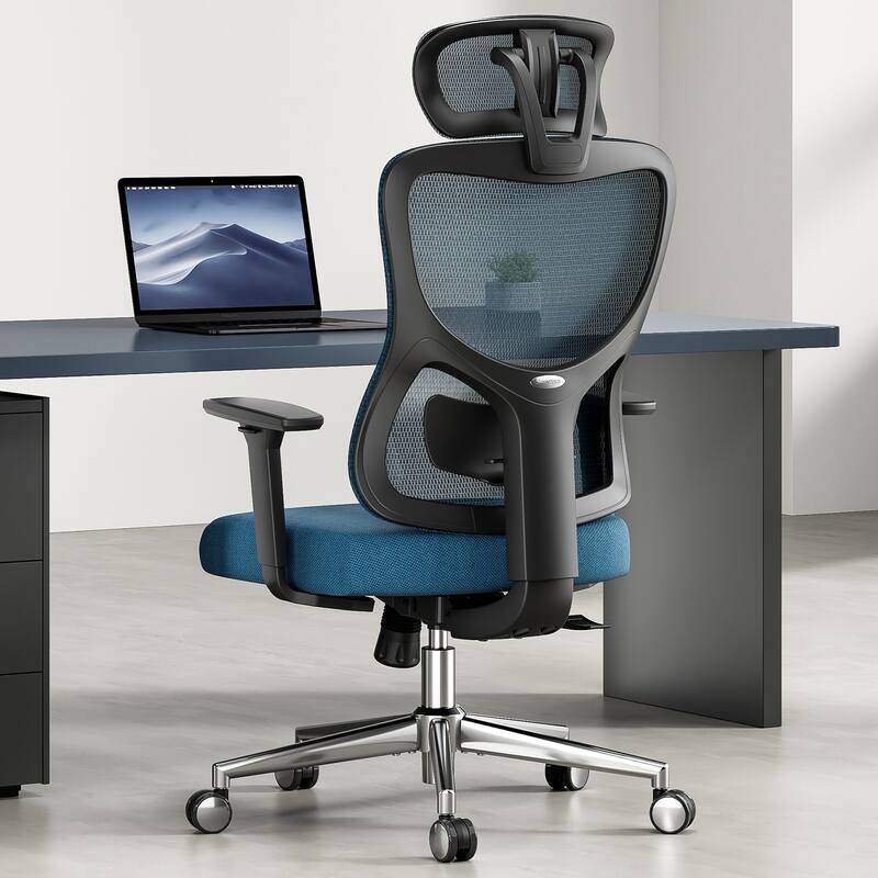Ergonomic Office Chair,Mesh Desk Chair with Adjustable Lumbar Support and Headrest,Computer Chair with 3D Armrest Swivel Chair