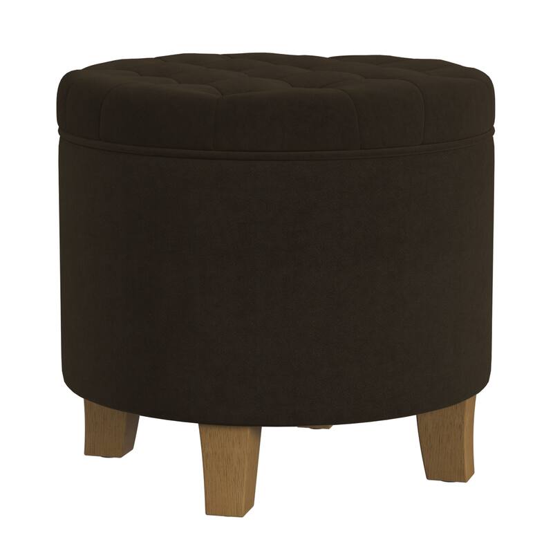Carson Carrington Hare Button-tufted Round Storage Ottoman