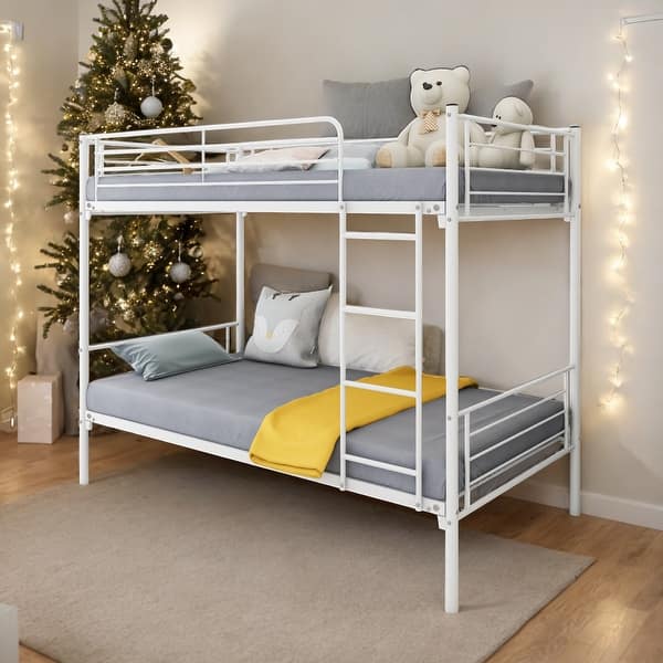 slide 2 of 6, Full Size Loft Bed With Drawer,Desk And Bookshelf for Home White