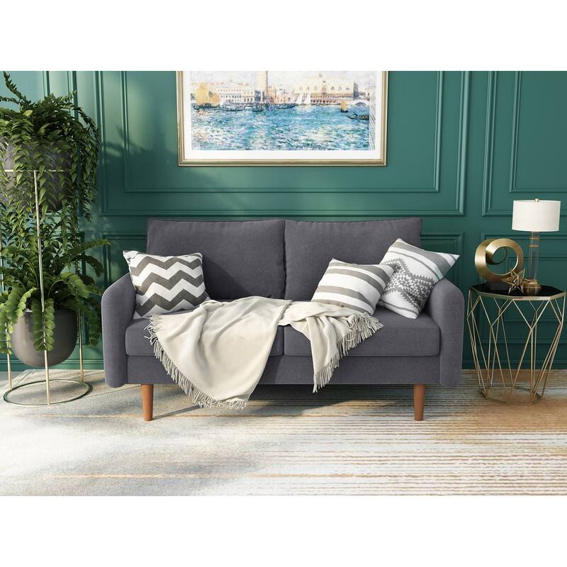 58'' Velvet Square Arm Loveseat