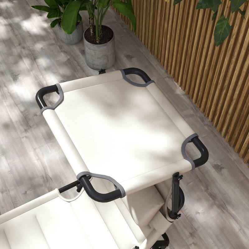 Outdoor Folding Chaise Lounge Chair with Adjustable Canopy, 4-Position Backrest, Padded Seat and Pillow for Beach Patio