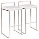 preview thumbnail 8 of 48, Fuji Contemporary Stackable Stainless Steel Low-Profile Back Bar Stool (Set of 2) - N/A