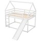 preview thumbnail 21 of 25, Twin Size House-Shaped Bunk Bed with Slide, Ladder, Full-Length Guardrails, and Sturdy Pine Wood Frame, Grey