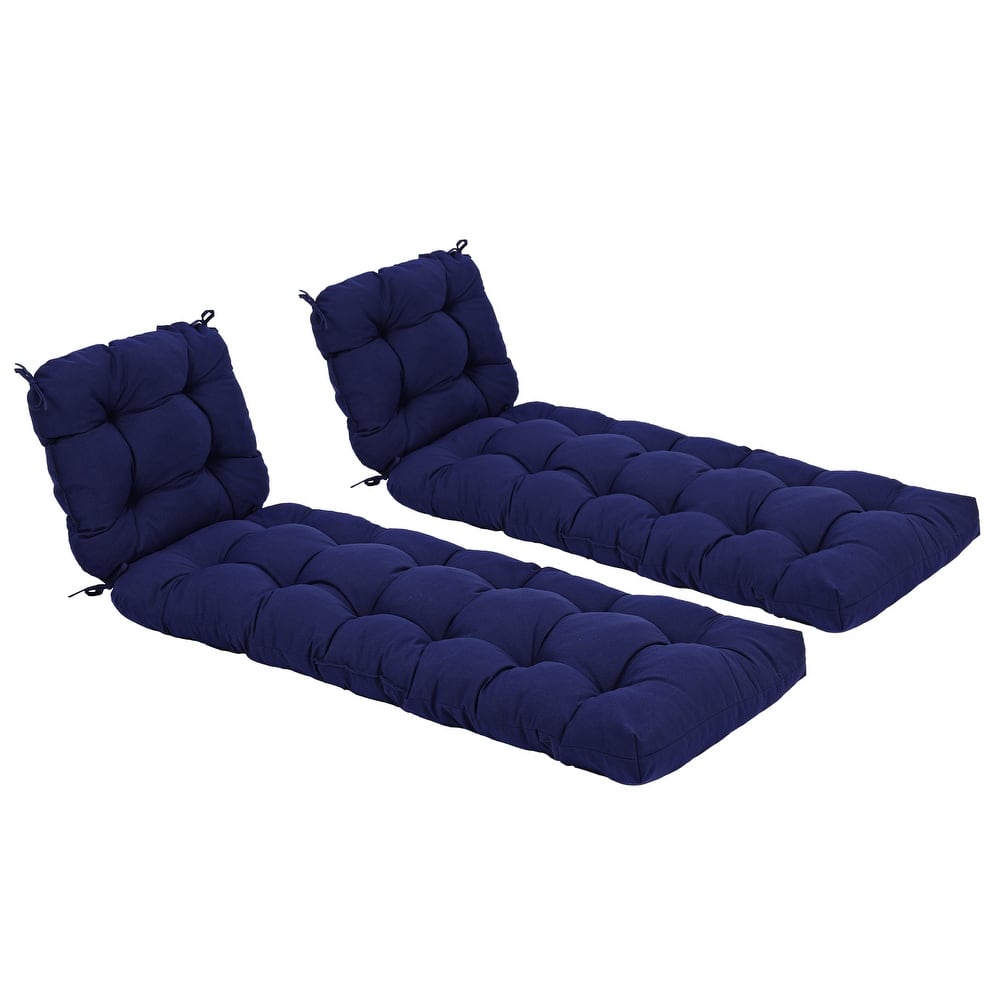 Aoodor Outdoor Tufted Chaise Lounge Cushion, 76" x 22"