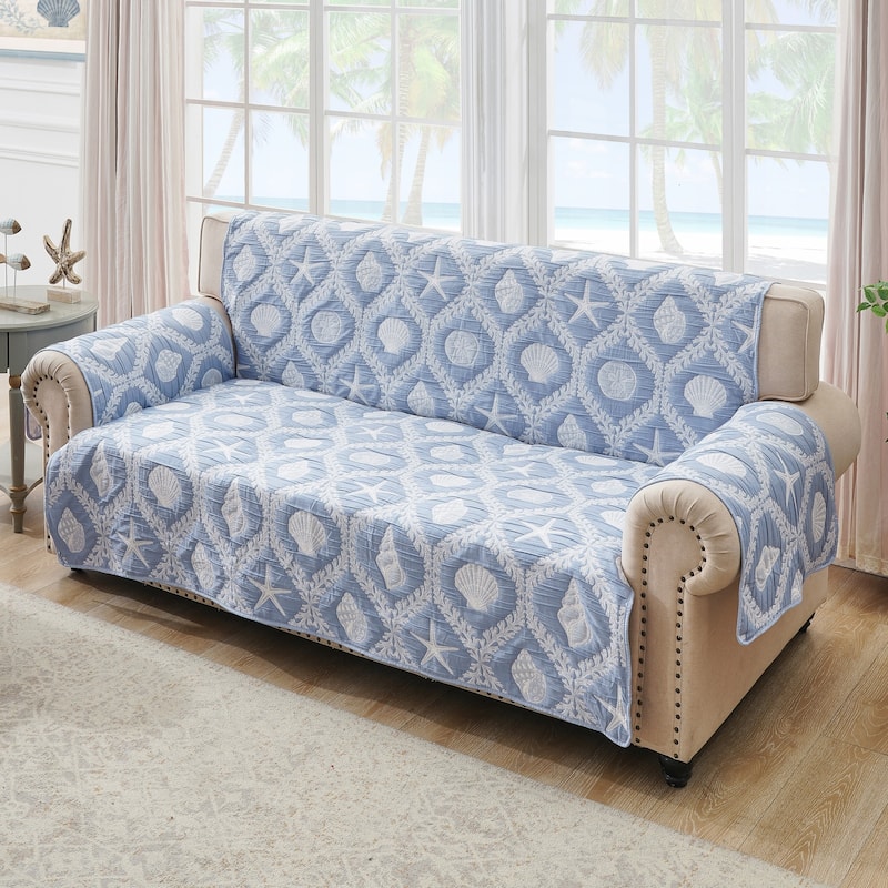 Greenland Home Fashions Laguna Pet-Friendly Coastal Slipcover - Furniture Protector - Sofa