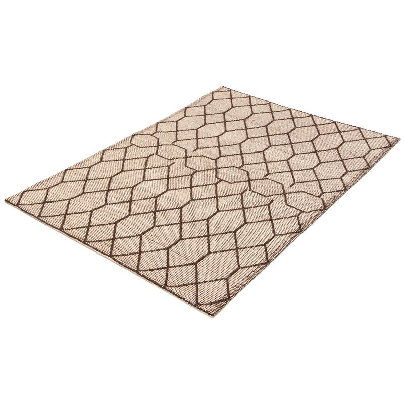 ECARPETGALLERY Braid weave Sienna Cream Wool Rug - 5'2 x 7'6