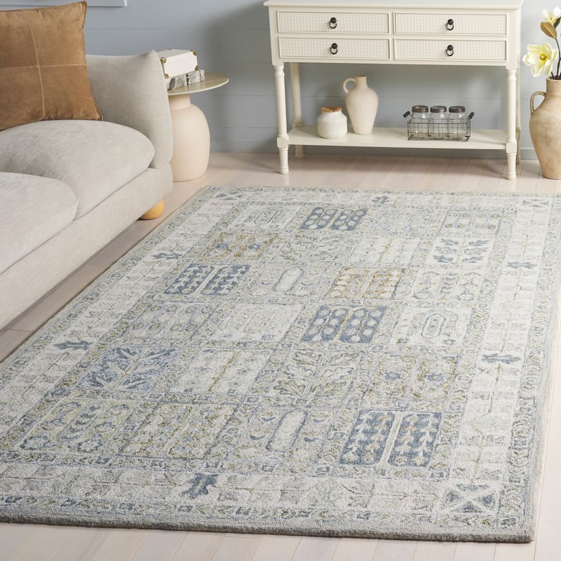 SAFAVIEH Handmade Metro Serenella Wool Rug - Grey/Beige - 4' x 6'