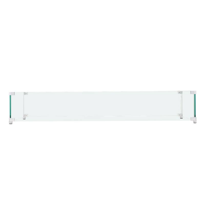 Tempered Glass Wind Guard for Rectangular Fire Pit Table