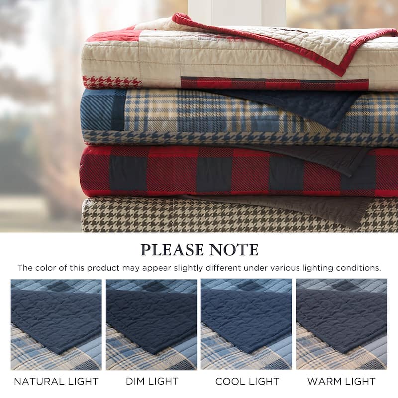 Woolrich Winter hills Tan Cotton Thread Count Printed Quilted Throw