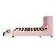 preview thumbnail 6 of 26, Queen Size Lozenge Pattern Storage Bed Velvet Upholstered Platform Bed with Wingback Headboard / Footside Drawer / 10 Slats