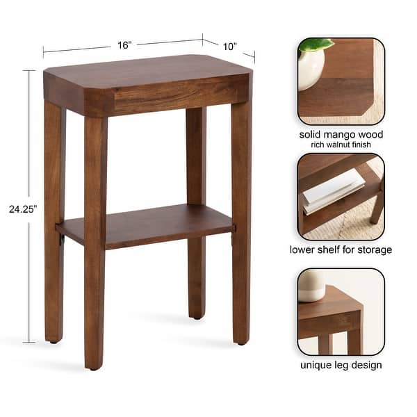 dimension image slide 8 of 13, Kate and Laurel Talcott Wood Side Table