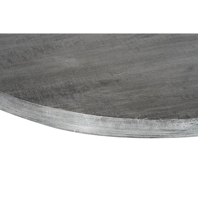 Solid Wood Round Dining Table with Cross Metal Legs - 51"