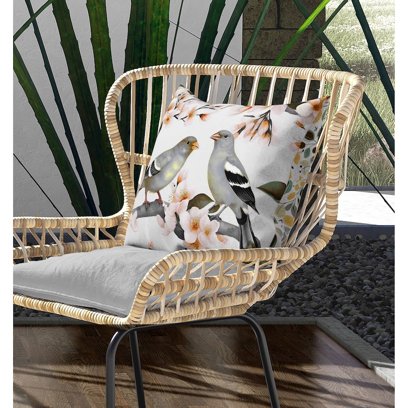 Goldfinch Haven Indoor/Outdoor Reversible Throw Pillow Silver and Orange