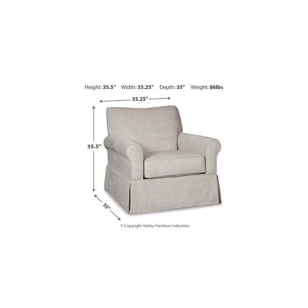 dimension image slide 1 of 2, Signature Design by Ashley Searcy Swivel Glider Accent Chair