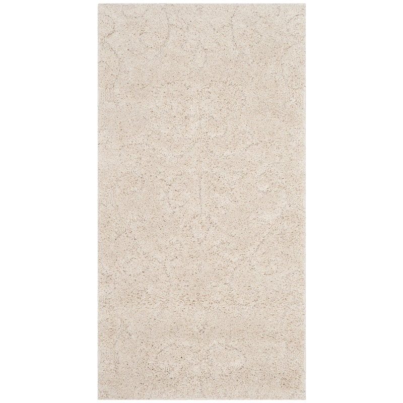 SAFAVIEH Florida Shag Tjabbe Scroll Area 1.2-inch Thick Rug - 2'3" x 5' - Creme