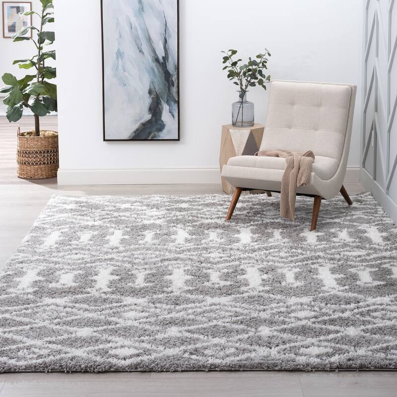 Joy Shag Mediterranean Geometric Indoor Area Rug