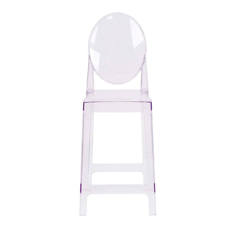 Modern Transparent Ghost Stool /Back 26" special Deal (Set of 3) - Set of 3 - Clear - Counter Height