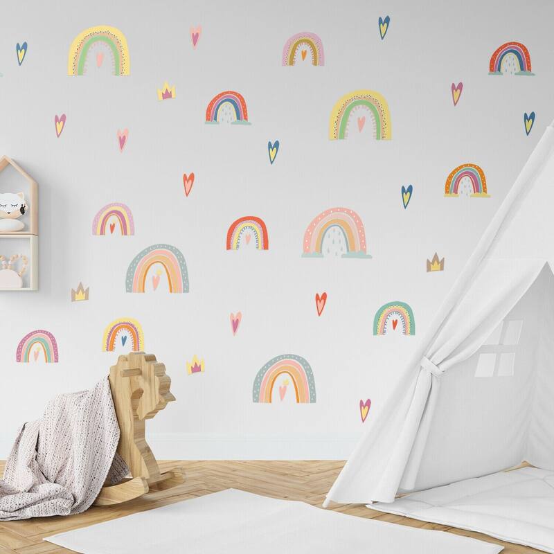 Walplus Cheerful Nursery Cute Rainbows Kids Wall Stickers Nursery Décor