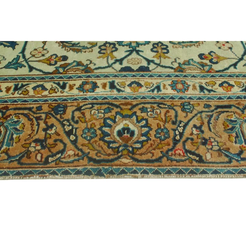 Semi Antique Tabriz Micaela Lt. Green/Navy Rug - 6'0" x 9'8"