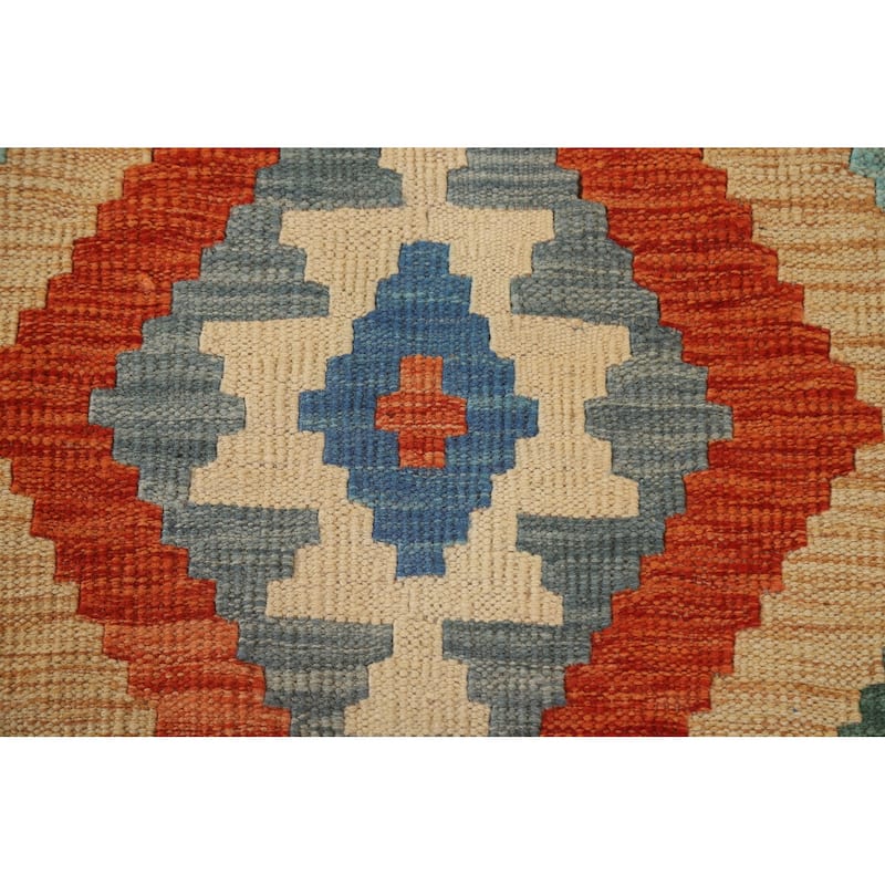 Colorful Kilim Oriental Runner Rug Flat-weave Southwestern Wool Carpet - 2'8" x 9'5"