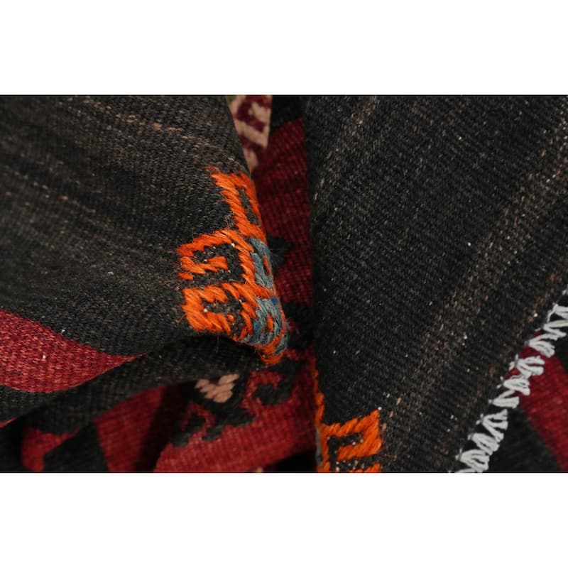Hand Woven Oriental 100% Wool Carpet Southwestern Tribal Red Kilim Area Rug - 9' 9'' X 6' 3''
