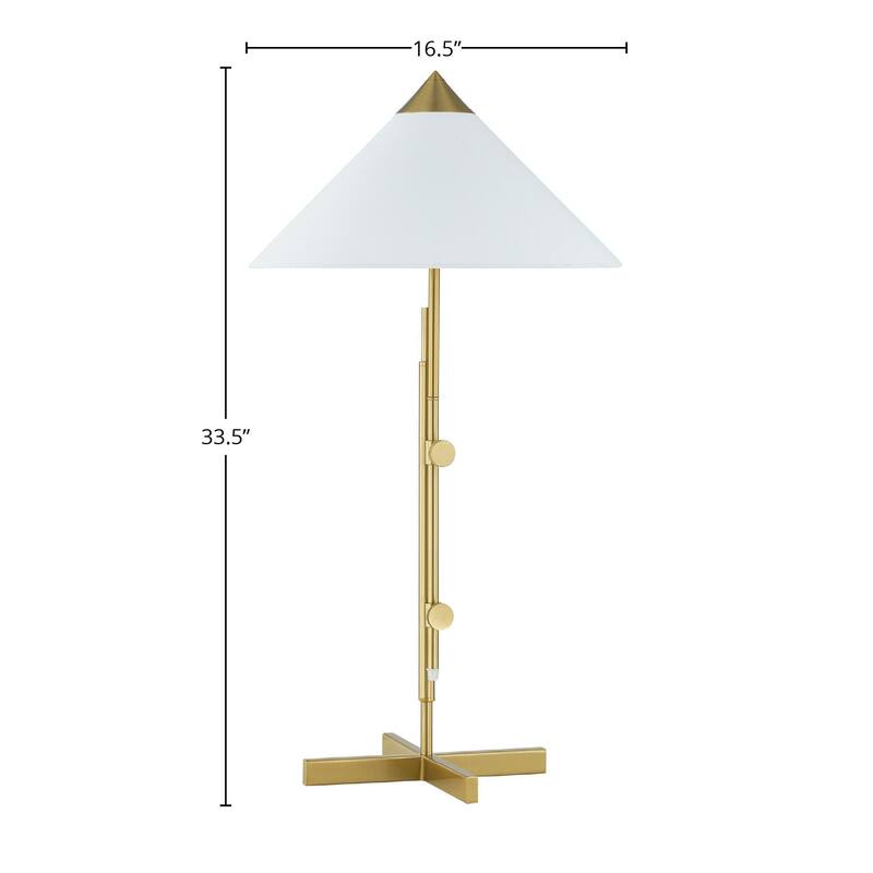 Ollie 34" Table Lamp with Linen Shade, Gold