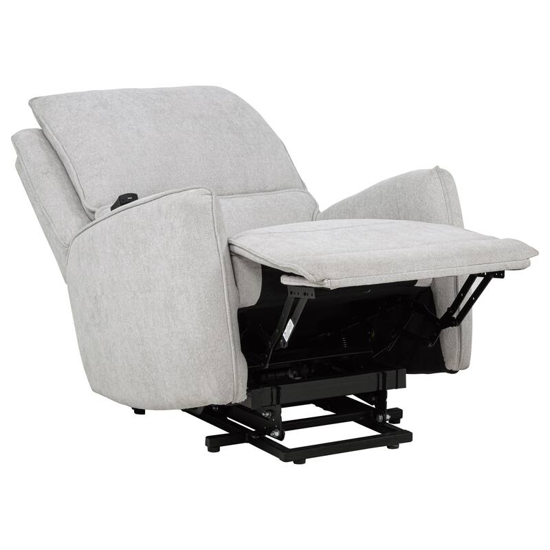 Sylmar Chenille Upholstered Dual Power Lift Recliner Grey