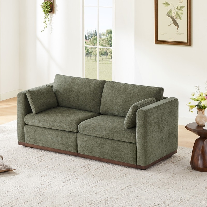 Donna Oversized Modular Sectional Fabric Sofa with Upgraded Wood Base
