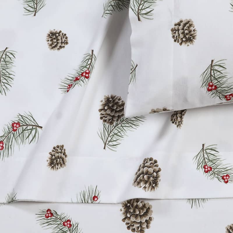 Portuguese Printed Cotton Flannel Extra Deep Pocket Sheet Set