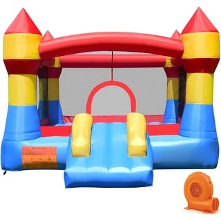 Costway Inflatable Bounce House Castle Jumper Moonwalk Playhouse Slide - 110.5''×146''×91''(L×W×H)