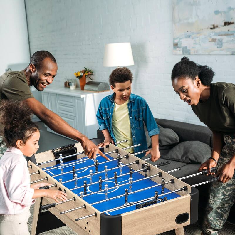 54 Inch Full Size Foosball Table, Soccer Table Game for Kids and Adults, Arcade Table Soccer for Home