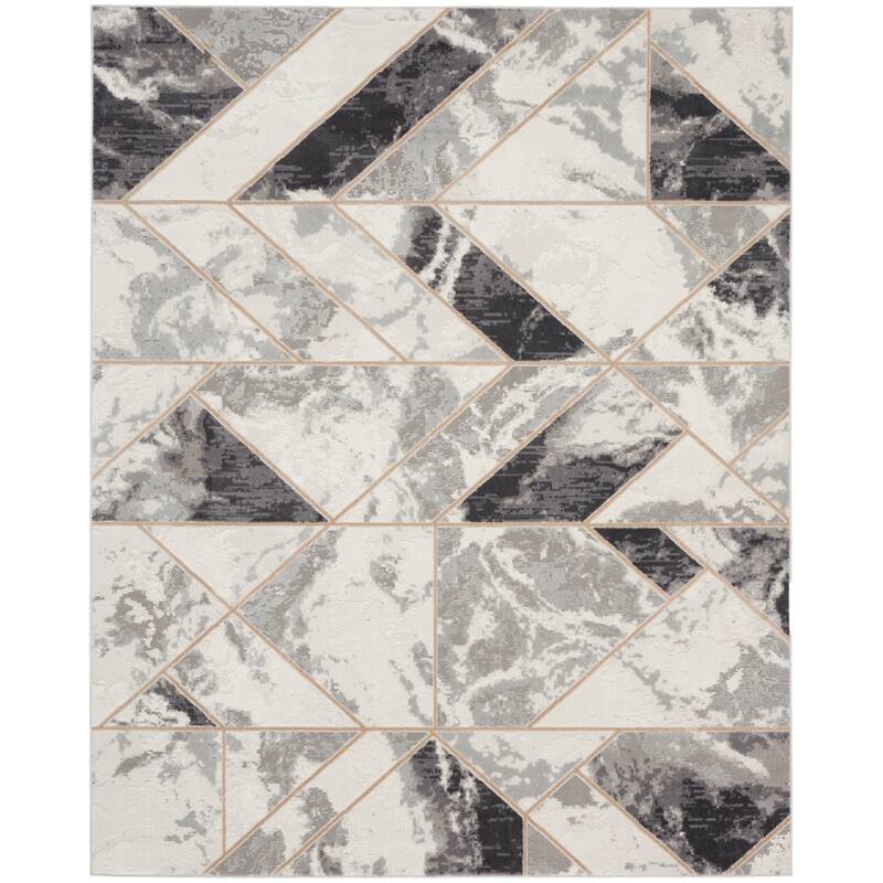 Nourison Elation Contemporary Abstract Marble Glam Area Rug