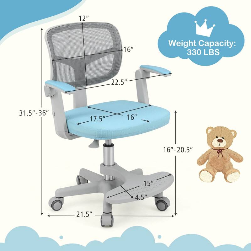 Costway Kids Desk Chair Children Study Chair with Adjustable Height, - See Details