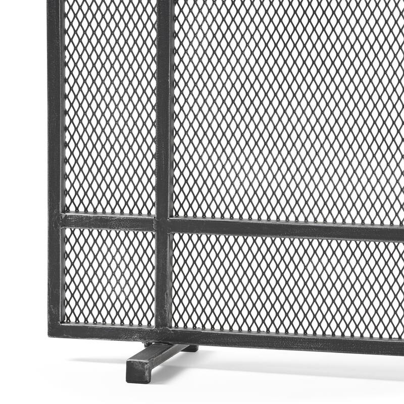 Roomfitters Minimalist Fireplace Screen, Single-Panel Design with Sleek Frame and Durable Mesh for Stylish, Functional Fireplace