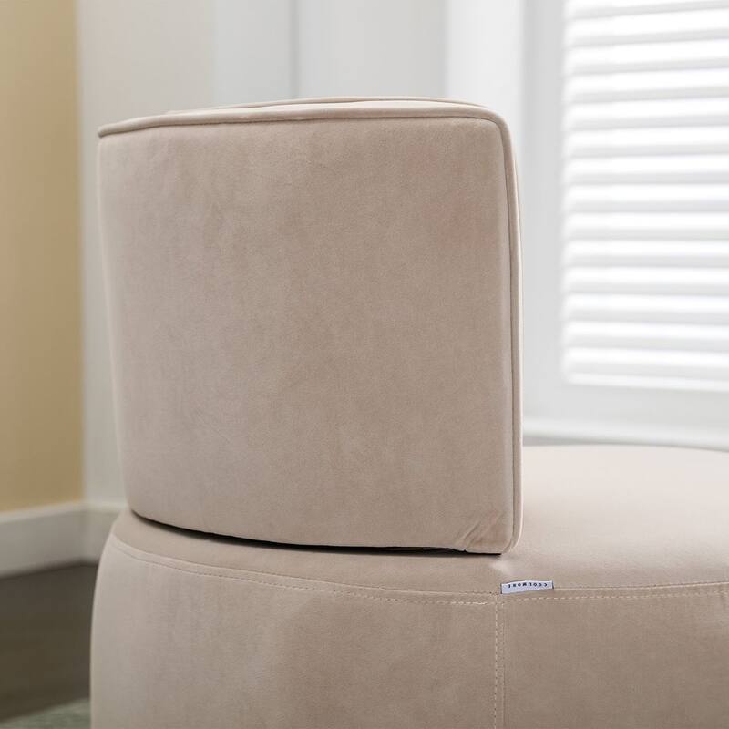 Modern Velvet 360 Degree Swivel Round Armrest Upholstered Accent Chair