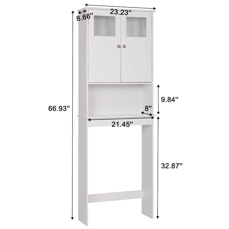 Double Doors Bathroom Cabinet White