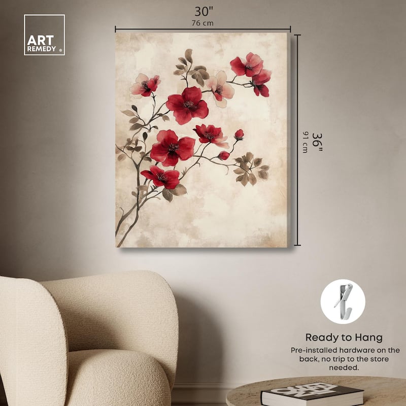 Cherry Bloom Canvas by Art Remedy, Gallery Wrapped